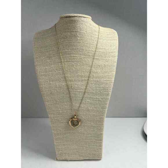 NEW Genuine Natural 1/4 CT TW Diamond Heart Gold On Sterling Silver Necklace - Picture 2 of 6
